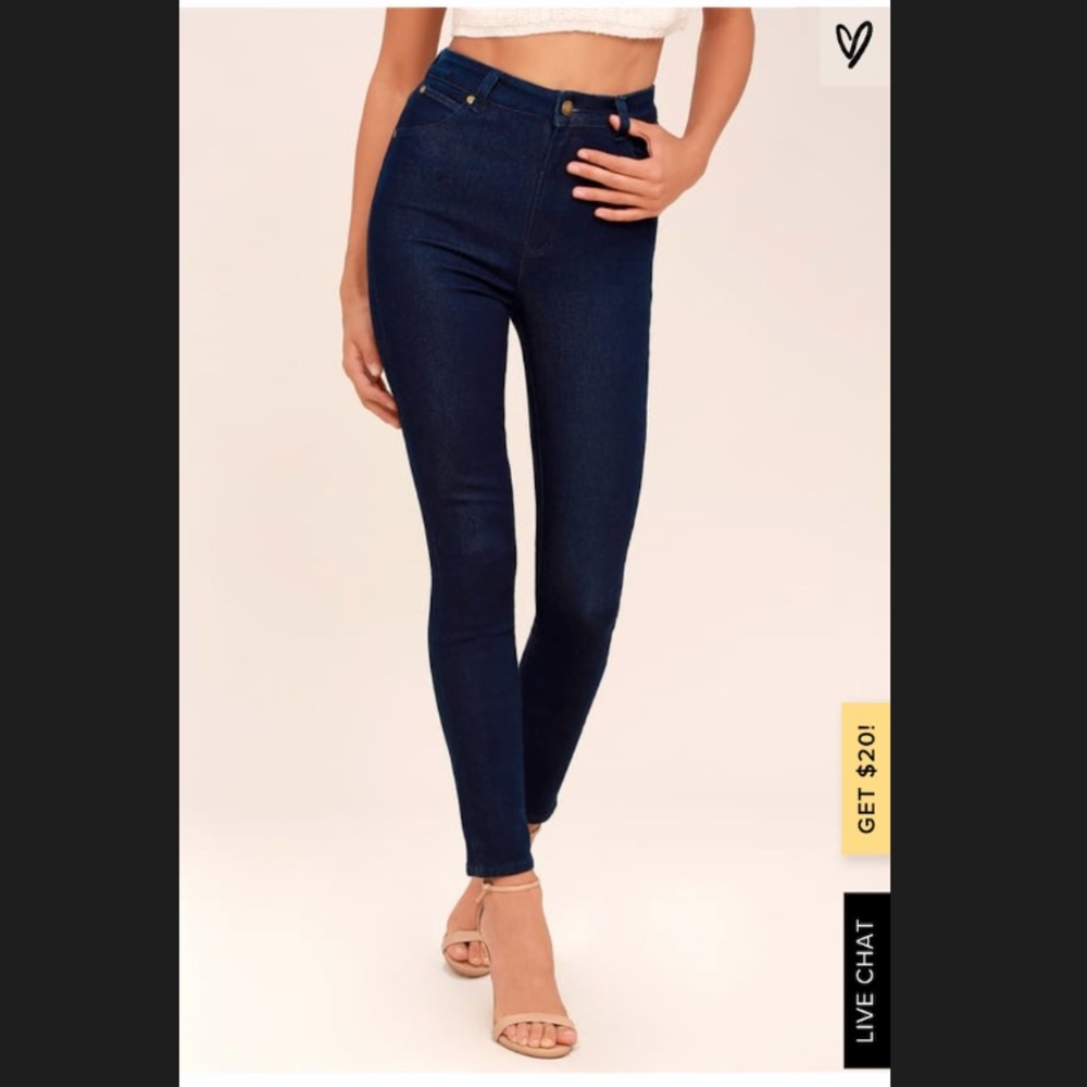 Rollas Eastcoast dark wash high waisted jeans